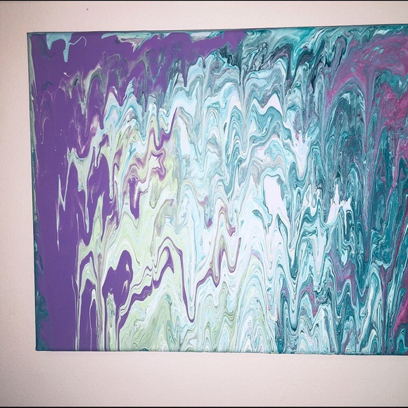 Handmade acrylic poor painting on canvas - Picture 3 of 3